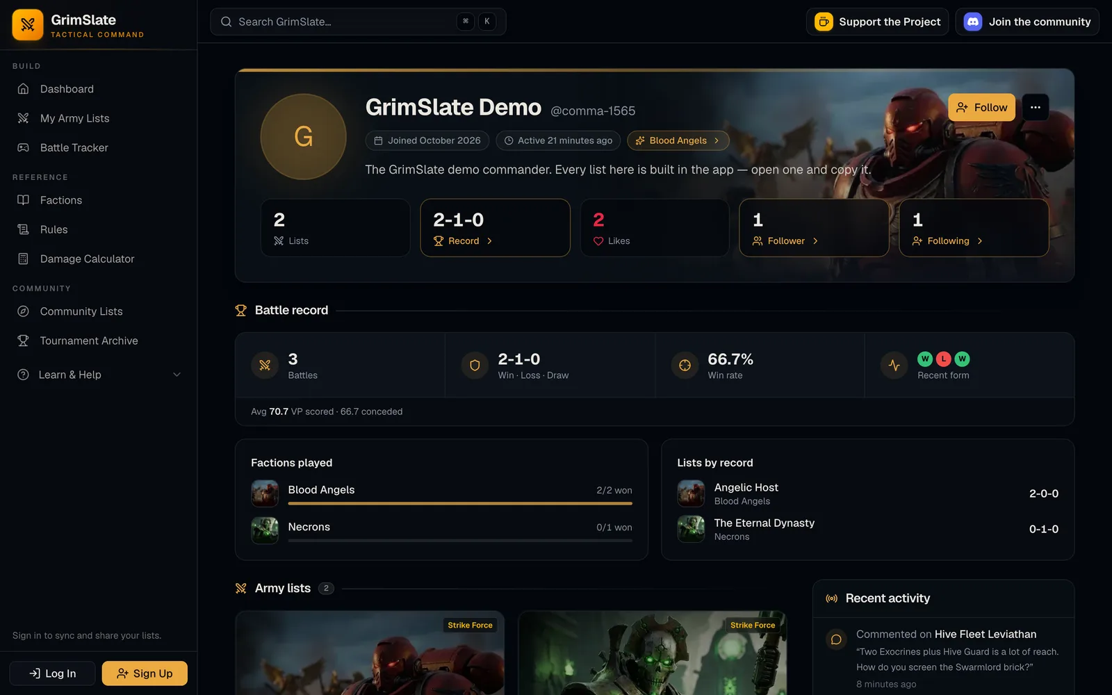 Community & Profiles feature screenshot