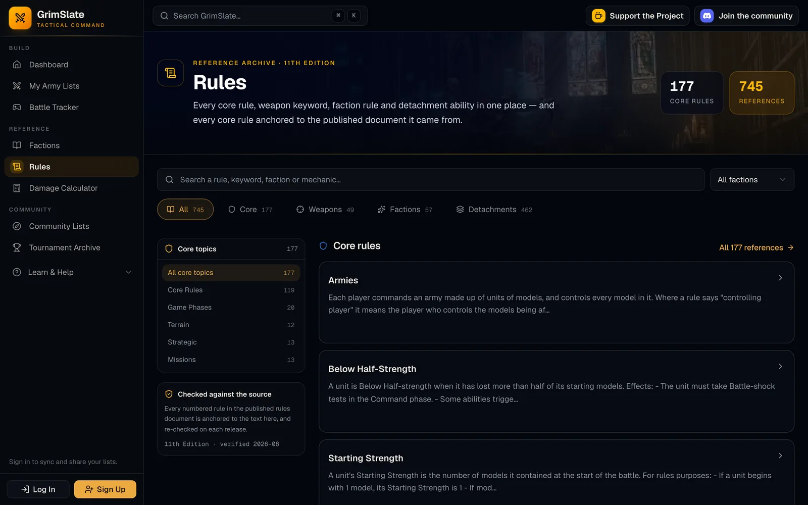 Rules Library feature screenshot