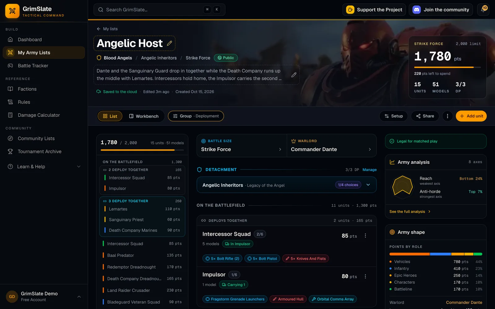 Transports & Reserves feature screenshot