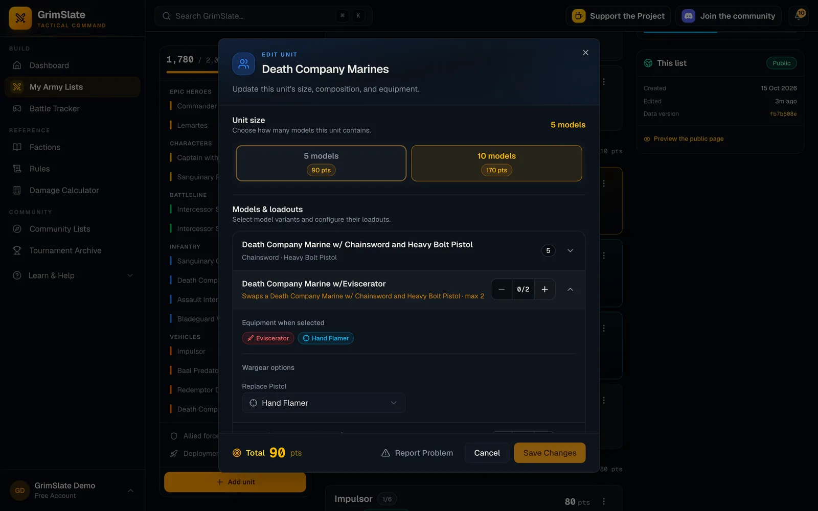 Wargear & Leaders feature screenshot