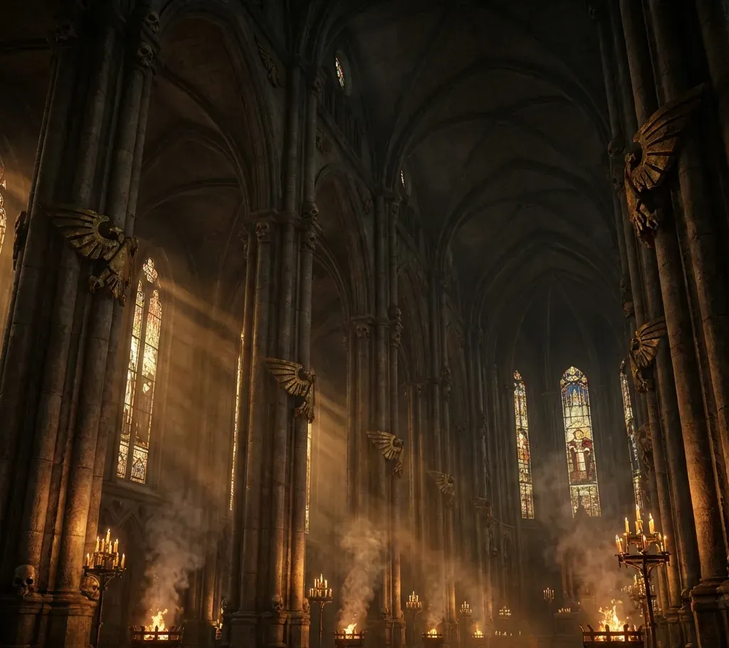 Gothic cathedral interior background